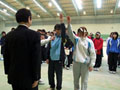 平成21年03月08日 北信越選抜インドア大会にて　長野県ソフトテニス連盟顧問として大会の挨拶をした