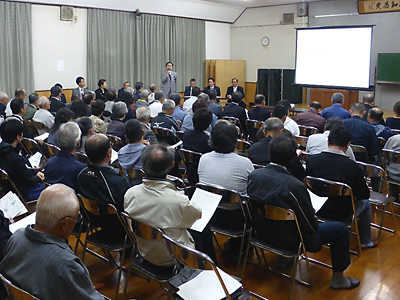 村井駅新築に向けての説明会にて地元県議として骨太な方針を提言する。